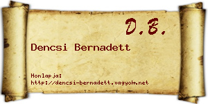 Dencsi Bernadett névjegykártya