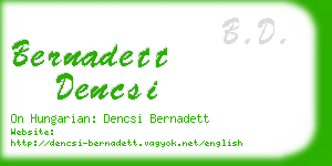 bernadett dencsi business card